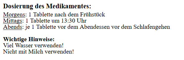 Dosierung