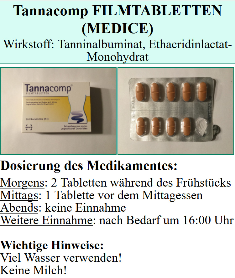 Übersicht eines Medikamentes (Smartphone-Ansicht)